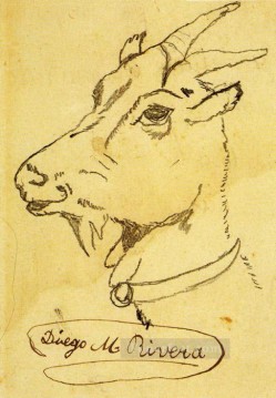 Diego Rivera Painting - cabeza de cabra diego rivera